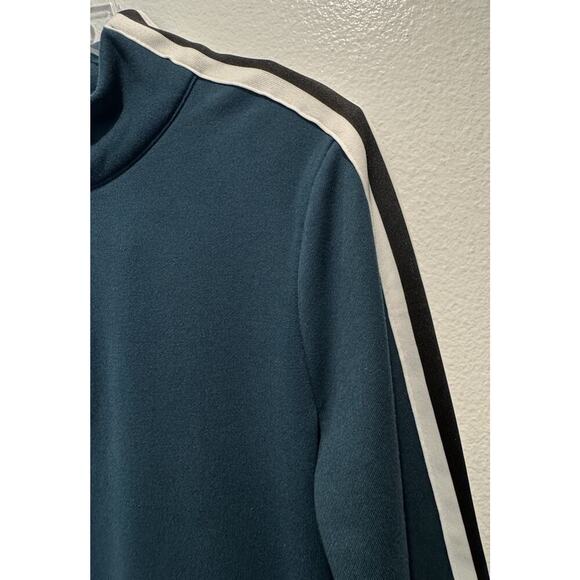 ATHLETA Size Medium Crosstown Track Dress Teal Sweatshirt Athletic Long Sleeve - Picture 3 of 6